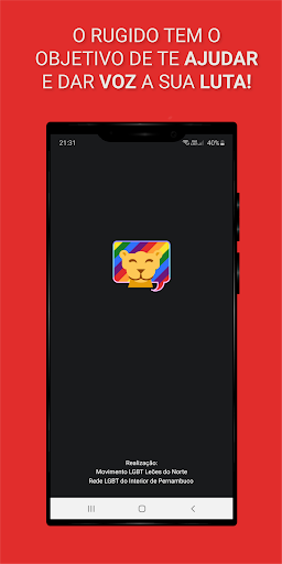 Android application Rugido: Denúncias e Apoio LGBT screenshort