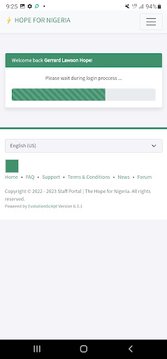 HOPE FOR NIGERIA - STAFF ONLY Screen 2