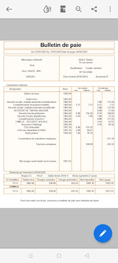 BULLETIN DE SALAIRE Screen 2