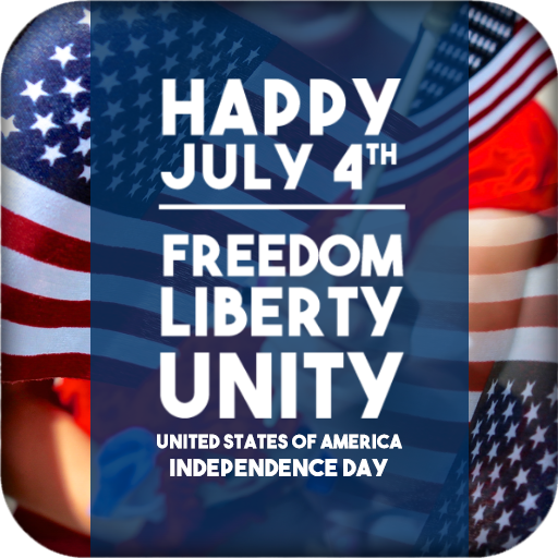 4th July Independence Day Card  Icon