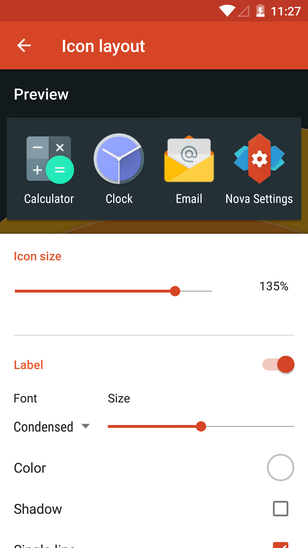 Android application Nova Launcher screenshort