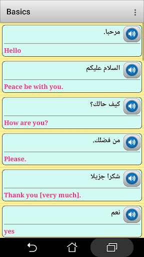 Arabic phrasebook and phrases Screen 3