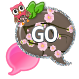 GO SMS - Cherry Blossom Owl icon