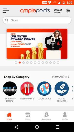 Android application AmplePoints screenshort