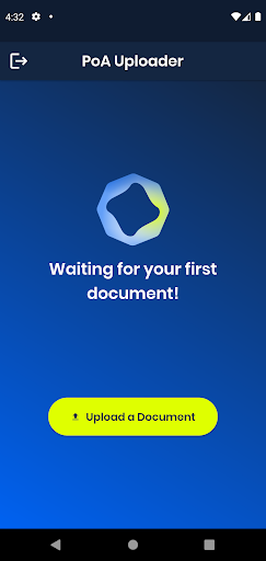 Android application Proof of Address Uploader screenshort