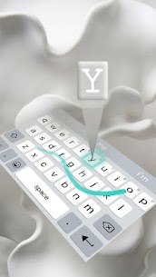 Pearl white  emoji pro keyboard theme Apk 4