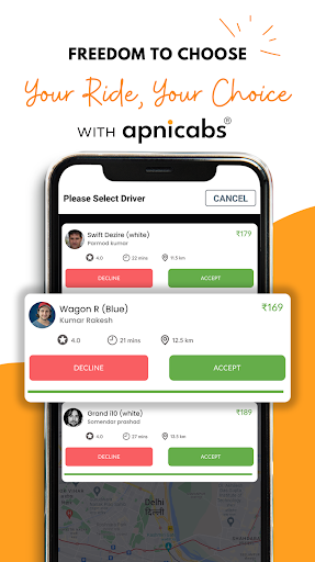 Android application Apnicabs screenshort