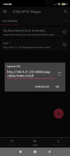 CTM IPTV Player Screen 3