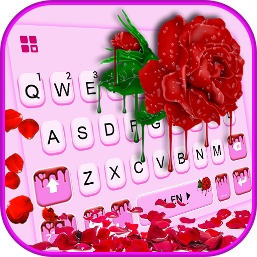 Dripping Red Rose Keyboard The  Icon