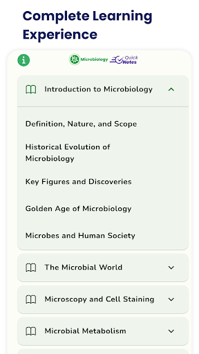 Android application Microbiology Quick Notes screenshort