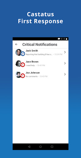 Castatus First Response Screen 2
