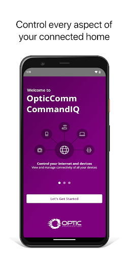 Android application OpticComm CommandIQ screenshort