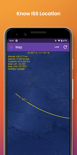 Android application ISS Tracker screenshort