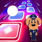 Sheriff Labrador tiles hop