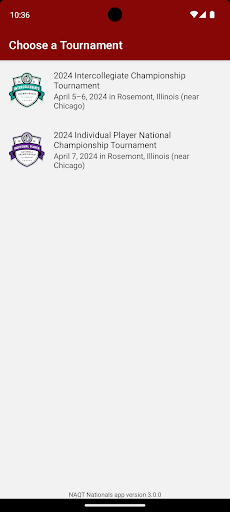 Android application NAQT National Championships screenshort