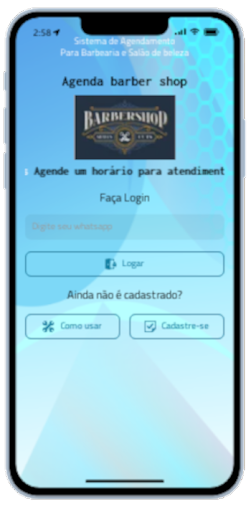 Android application Agenda barber shop screenshort
