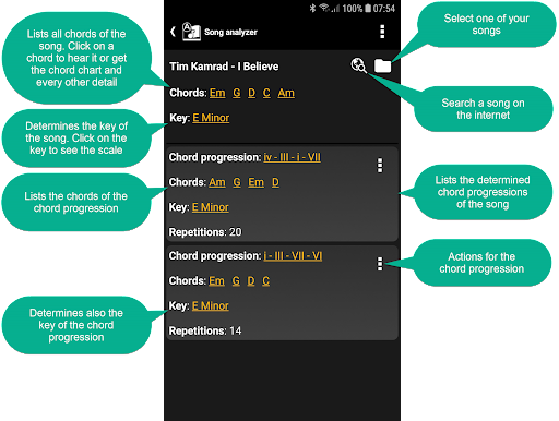 Screenshot of s.mart Song Analyzer (Chords)