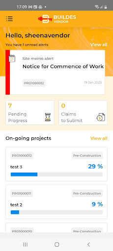 Android application Buildes screenshort