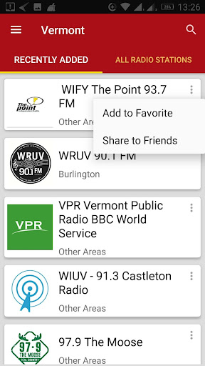Vermont Radio Stations - USA Screen 2
