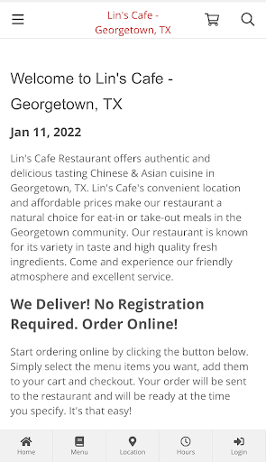 Android application Lin's Cafe - Georgetown, TX screenshort