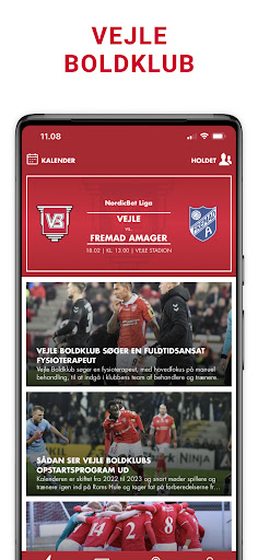 Android application Vejle Boldklub screenshort