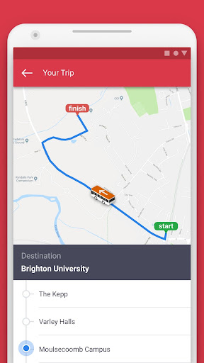 Android application Brighton Uni Bus screenshort