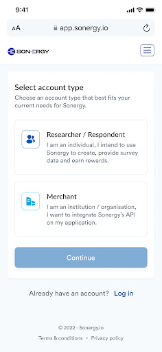 Android application Sonergy screenshort