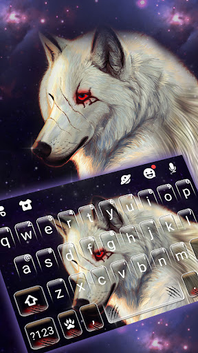 Android application Galaxy White Wolf Keyboard Bac screenshort