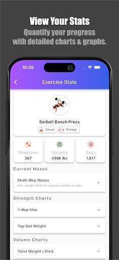 Screenshot of Bench Gym Log: Workout Tracker