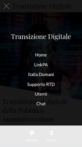Android application Transizione Digitale screenshort
