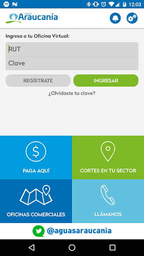 Android application Aguas Araucanía screenshort