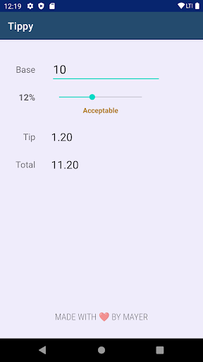 Android application TipEase screenshort