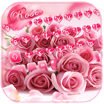 Cover Image of Download Pink Rose Keyboard Theme 10001006 APK