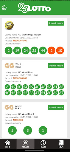 25lotto Kenya Results Screen 2