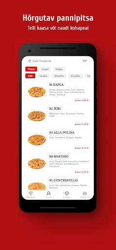 Android application Pizzakiosk screenshort
