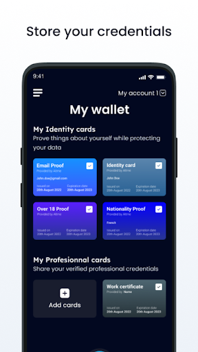 Talao wallet Screen 3