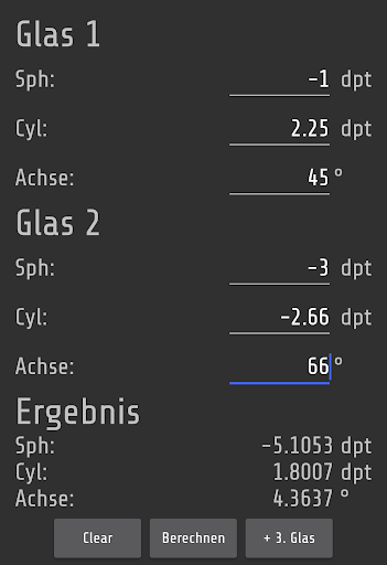 Aalener Optik-Formelrechner Screen 2