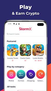 StormX: Shop and earn or play and earn free crypto