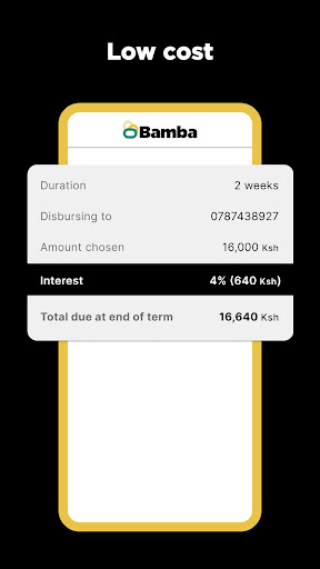 Android application Bamba: Loans For Your Business screenshort