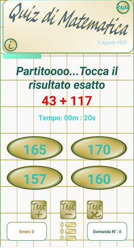 Quiz Matematico - Allenamento