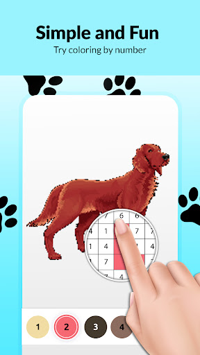 Screenshot of Dog Pixel Art Paint by Numbers