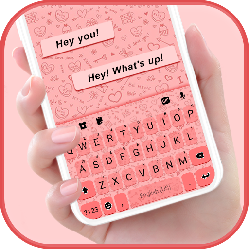Pink Doodle SMS Keyboard Backg logo