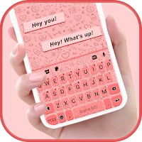Фон клавиатуры Pink Doodle SMS