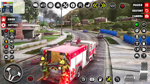 Fire truck Game Rescue Sim 3d Screen 2