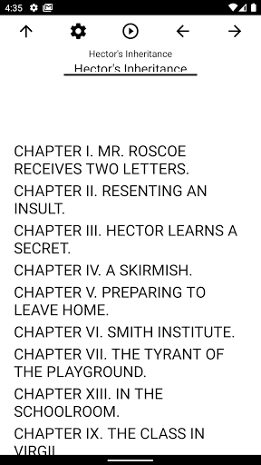 Android application Book, Hector's Inheritance screenshort