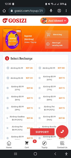 Gosizi: Diamond Top Up Shop Screen 2