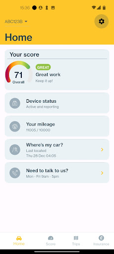 Android application Stella Telematics screenshort