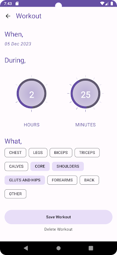 GymTrackr Screen 3
