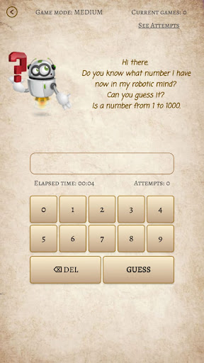 Number Guess Games Screen 2