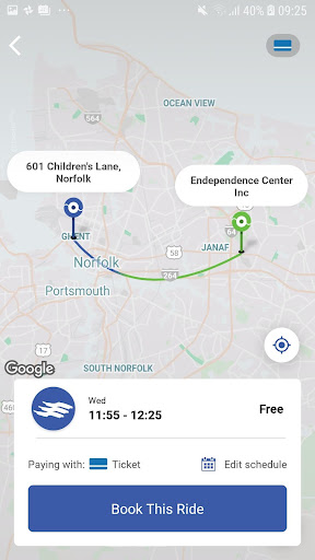 Screenshot of HRT Paratransit